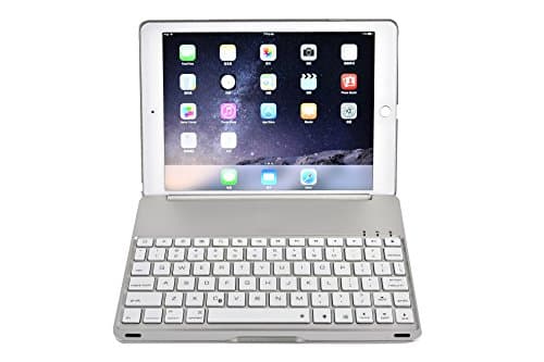 Bluetooth Keyboard iPad Air 2, F8SPRO 9.7 Universal Portable Bluetooth 3.0 Wireless Keyboard with 7 Color (Silver)