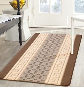 Online Bedding Store Non Slip,Machine Washable Beautiful Multi colours Rugs (Small – Large) (50cm x 80cm, Brown_Cream_Beige)