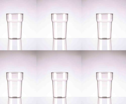 Nonic Pint Glass CE Marked Reusable Polycarbonate Plastic Stackable Tumbler 20oz Pack of 6