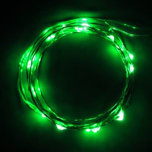 Eastchina® Newest Version 3m/10ft 4.5v Micro Led 30 Super Bright Leds Mini Silver Wire Fairy Light String Aa Battery Operated, Ultra Thin String Wire Potted Plants LED Lights Strings for Valentine's Day Christmas Party Decoration Wedding Birthday Festival Kid's LED Gift New Year Ornaments Wall Door Decor Flexible 10 Ft Copper Wire Battery Operated 30 LED Lamps String Lights (Green)