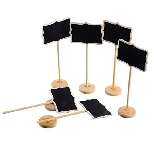 12 Mini Retangle Chalkboard Blackboard with Stand Wedding Party Table Numbers Place Card Favor Tag Plant Marker