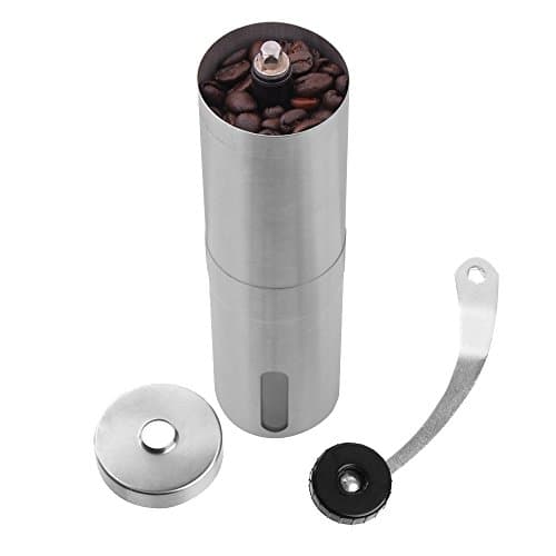 Jinberry Manual Coffee Grinder Adjustable Conical Burr Mill Brushed Stainless Steel Personal Hand Crank Coffee Mill for Home Traveling Camping Consistent Grind French Press Aeropress Espresso