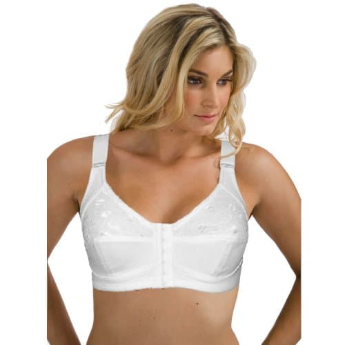 Valbonne Women's White Front Fastening Bra Soft Cup Non Wired Non Padded - White - 42D