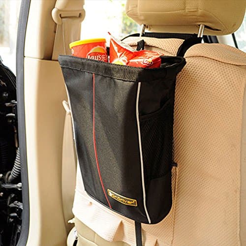 Car Trash Can for Litter with Liners, Leakproof, Odor Proof, Insulated for Car Cooler, Hanging and Back Seat Car Garbage Bag, Perfect Gift for Family Trip - 13x10x5in / 32x24x12cm