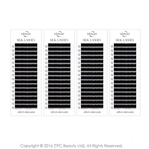 WonderLash® 4 Box Premium Silk Lash Set 0.20 Diameter Individual Eyelash Extensions Semi Permanent Eye Lashes (0.20 B 8+10+12+14)
