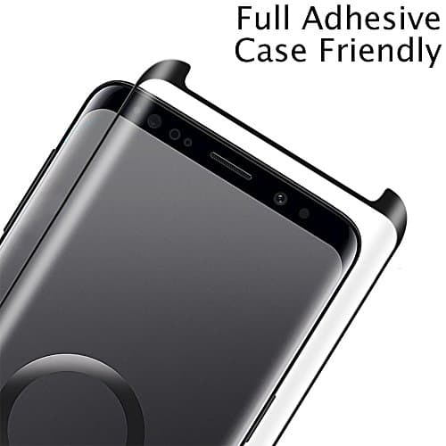 Fuleadture Galaxy S9 Plus Screen Protector, [Case Friendly] 9H Anti-Scratch Tempered Glass Screen Protector [Full Glue] 3D Curved HD Crystal Clear Film Bubble-Free for Samsung Galaxy S9 Plus S9+