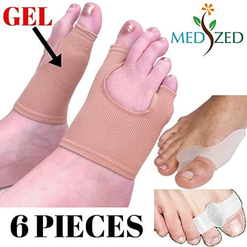 MEDIZED All in ONE Bunion Relief Kit Toe Separators Hallux Valgus Protector Bunion Corrector Bunion Pads Toe Spacer Bunion Splint Straightener Bunion Bootie