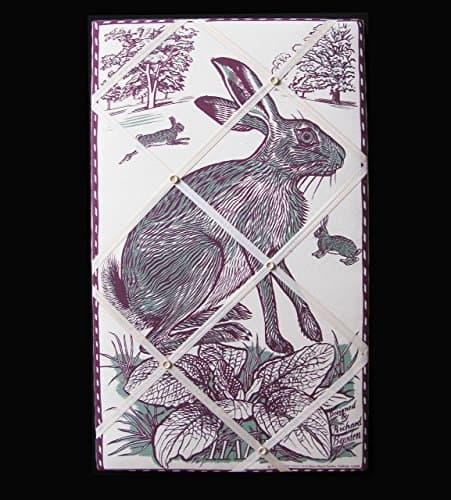 Richard Bawdens 'Hares' box framed,fabric covered MEMO/Message/Notice/Pin Board