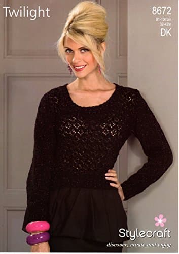 Stylecraft Knitting Pattern - Twilight DK Yarn - LADIES SWEATER - 8672