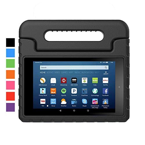 Sztook Case for All-New Amazon Fire HD 8 (2016 6th Generation) - Kids Shock Proof Convertible Handle Light Weight Protective Stand Cover Case for Fire HD 8 Tablet (6th Gen, 2016 release Only),Black