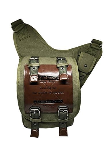 Messenger Bag, WINNEG Unisex Vintage Canvas Sling Shoulder Daypack for Work, School, Daily Use (Army Green)
