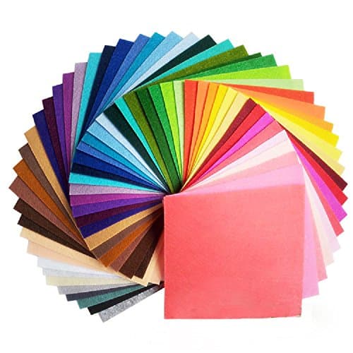 Life Glow Crafts DIY Polyester Felt Nonwoven Fabric Sheet for Craft Work 40 Colors Squares 11.81*11.81inch (30*30cm), About 1mm Thick(Large)