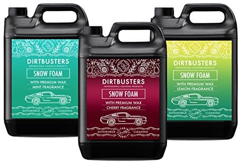 Dirtbusters Car Candy Snow Foam lemon sherbert, mint and cherry candy fragrances shampoo cleaner with high gloss wax 3 x 5L for professional cleaning & valeting