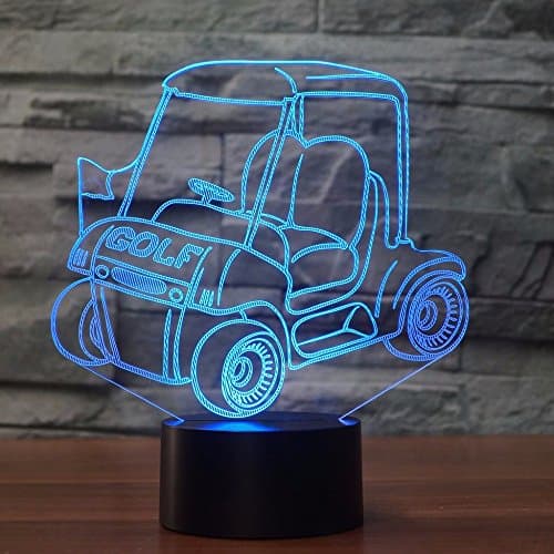 New 3D Golf Cart Night Light Illusion Lamp 7 Color Change LED Touch USB Table Gift Kids Toys Decor Decorations Christmas Valentines Gift