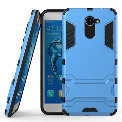 Huawei Y7 Case,SMTR Built-in Kickstand Hybrid Armor Case Detachable 2 in 1 Shockproof Tough Rugged Dual-Layer Case Cover for Huawei Y7 - blue