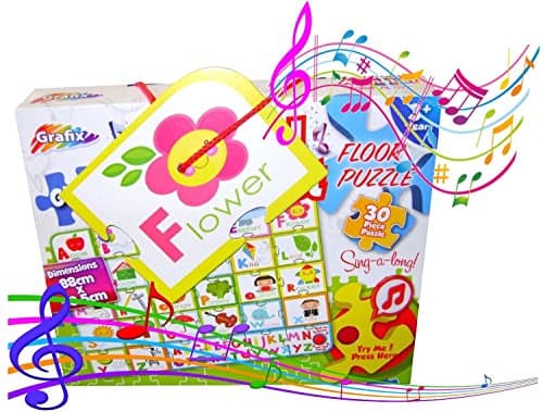 Child kids musical sing-a-long learning alphabet jigsaw puzzle - Perfect for developing hand eye co-ordination, imaginative play and boosting problem solving skills.
