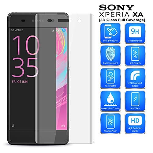 For Sony Xperia XA - 3D CURVED Full Edge to Edge Coverage Anti Scratch Tempered Glass Screen Protector (Transparent / Clear)