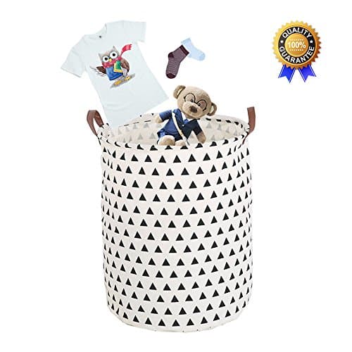 Laundry Hamper Storage Basket 50 x 40 cm Large Toy Storage Bin Waterproof PE Coating Bin for Kids Bedroom Clothes