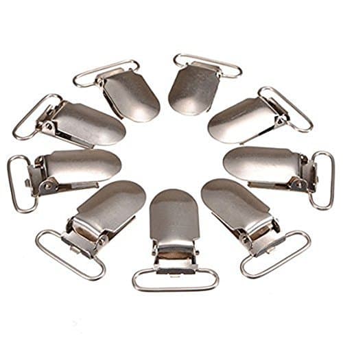 30Pcs Metal Suspender Paci Pacifier Webbing Ribbon Mitten Clips Hook Holder
