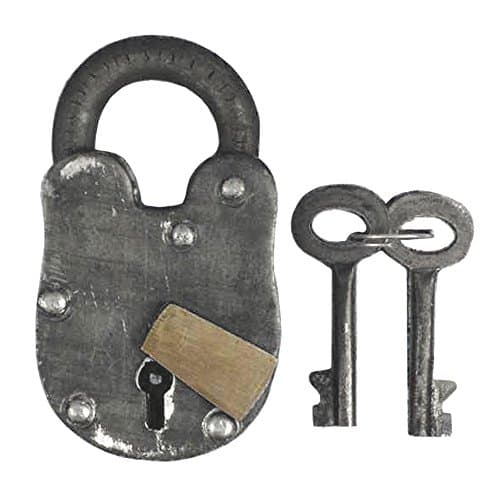 Antique Iron Decorative Rustic Shabby Chic Padlock with 2 Keys 90mm