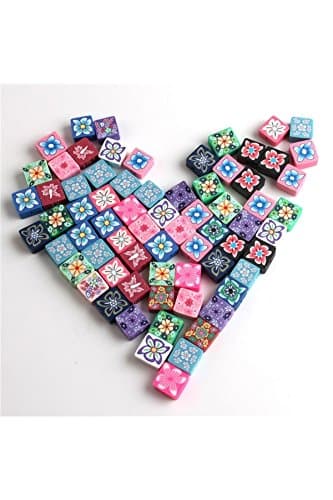 YOIL Mixed Square Fimo Polymer Clay Bead Jewelry Making (Random Colors)