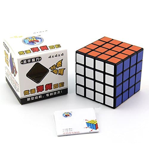 Dingze Shengshou 4 Stage Black Rubik's Cube Matte Sticker 4x4x4 Children's Educational Toys (black)