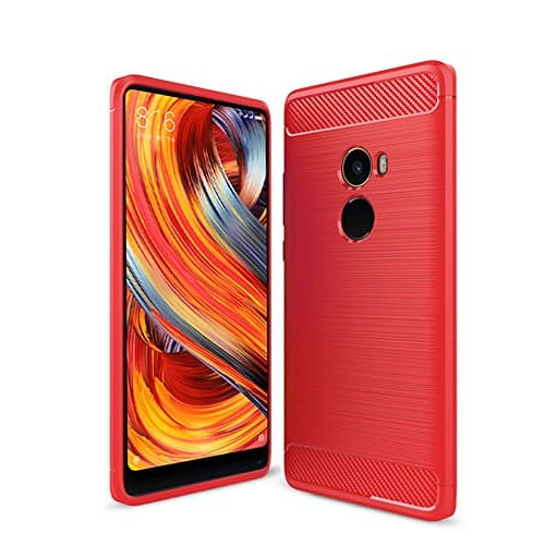 OFU® For Xiaomi Mi Mix 2 Case, [Soft Flexible] TPU Gel Protective Cover Anti-Scratch Ultra Thin case-red