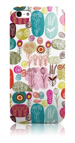 Snekz White Funky Flowers Hard Gloss Case for iPhone 5/5s