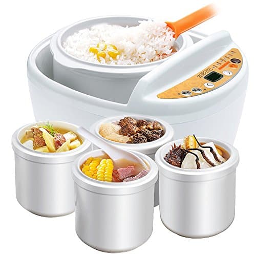 yxhflo The Stew Pot Ceramic Water Full Automatic Double Boil Soup Pot Of Congee Soup Pot Of Bird'S Nest The Stew Pot, White