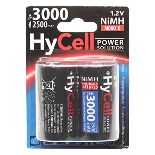 HYCELL D 3000mAh Rechargeable Batteries (Pack of 2)