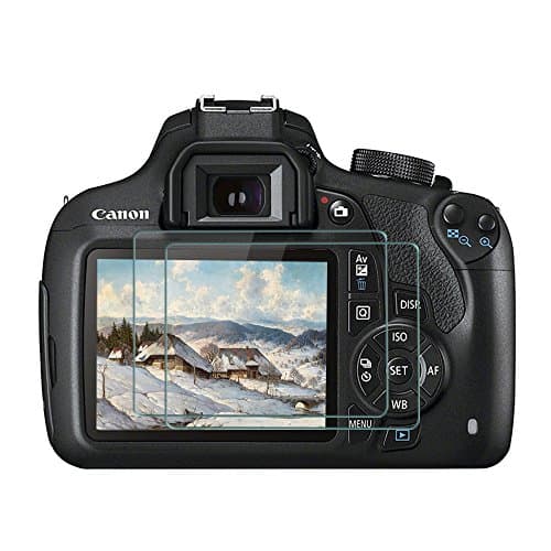 Ktele Tempered Toughened Optical Glass Camera Screen Protector For Canon 1200D/1300D/T5/T6/Kiss X70 X80 Digital SLR camera Anti-scratch Anti-burst Super Light Transmittance Digital Picture Frame 2X Sheets Screen Protector Foils