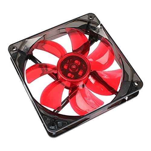 Cooltek Silent Fan 120 mm PC Case Cooler Fan – Red LED, refoidisseurs, and Radiators (PC Cooler, 12 cm, 1200 RPM, 108.2 M³/h, 80000 (H)