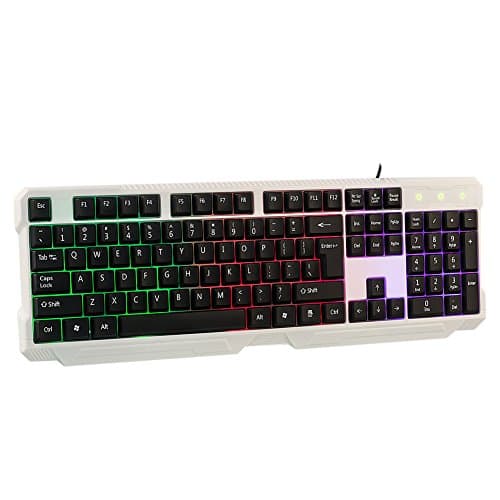 MALLCROWN Mechanical Feel Gaming Keyboard,LED Backlit USB Wired Keyboard