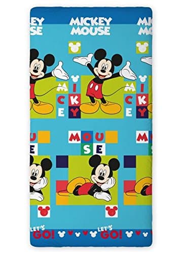 New-New!!! Fitted Sheet Blue MICKEY MOUSE, 90 CM x 200 CM 100% Cotton