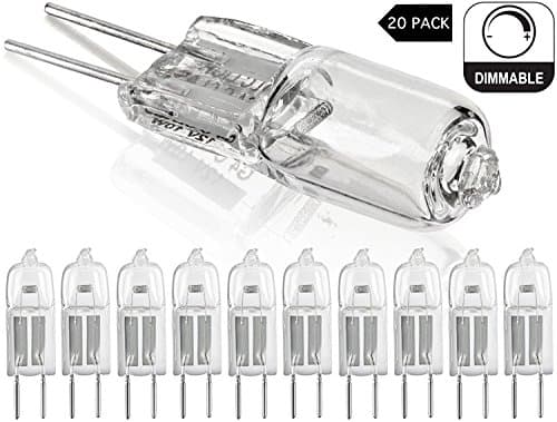 Eco pin socket halogen bulbs, pack of 20, G4, 20 W, dimmable, warm white (2700 K)