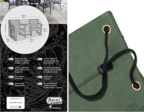 Ascot Cover for Bench Seat Green Polyester 7 Year Guarantee (A3500 Companion Seat)