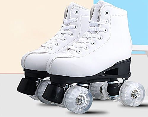 White Rollerblade Adult Rollerblades Pattern Men and Women Roller Skates,Not flashing,38