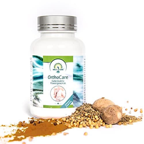 OrthoCare joint active power spices (60 Veggie-Caps) with Kumin, coriander, nutmeg and curcuma, joint capsules for more movement, the highest bioavailability - strong natural Antioxidans, Anti-Aging & Entzündungshemmer beugtvor with arthrosis, arthritis, joint pains applicable as a joint cure (60 vegetarian capsules)
