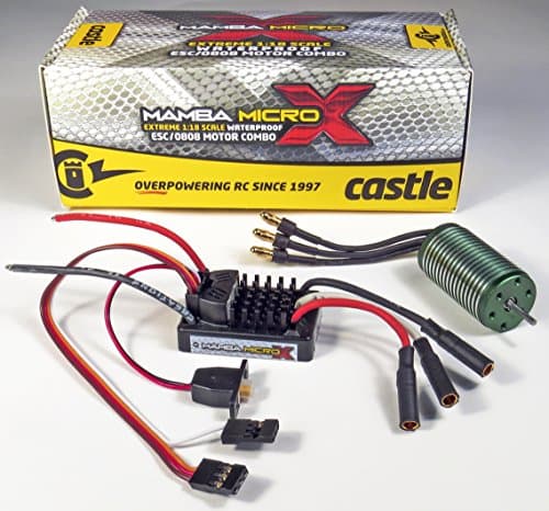Castle Creations Mamba Micro X 12.6V ESC 2A Peak BEC Cable with 0808-8200Kv Motor Electronic Speed Control &amp; Brushless Motor