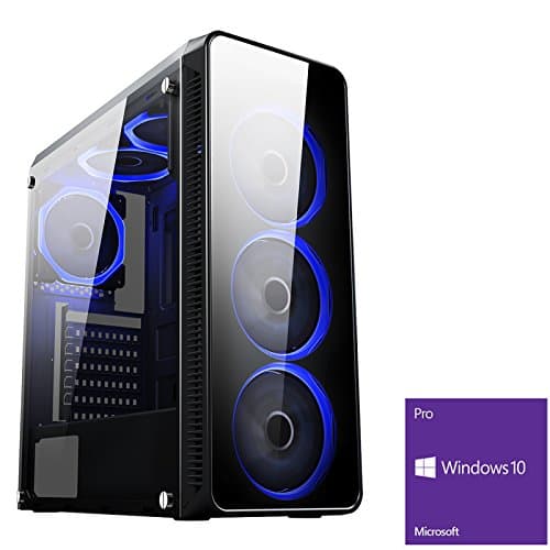 OCHW Fortnite Blaze Blue Ultra Fast Gaming PC Desktop Computer, AMD Ryzen 3 - 2200G 3.7GHz Quad Core CPU ATI Radeon HD RX Vega 8 Graphics, USB 3.0, 500W PSU, 1TB Hard Drive, 8GB DDR4 RAM, Wifi, Windows 10 Operating System