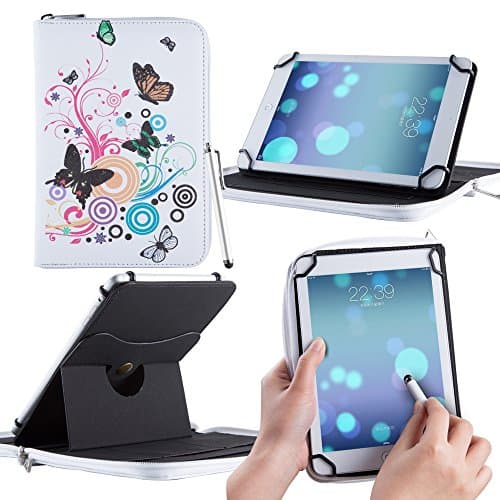 Casezilla Hello Kitty 7 inch Tablet Universal EVA Hard Shell Folio Case - Rainbow Butterfly Swirl