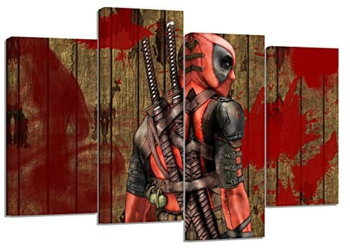 Deadpool/ set of 4 new canvas split prints 32"x 20"