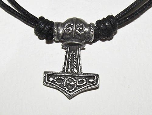 Cornwall Art Prints Small Thor's Hammer Pewter Pendant on Cord Necklace