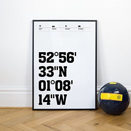 Notts County, Stadium Coordinates, Football Wall Art Print