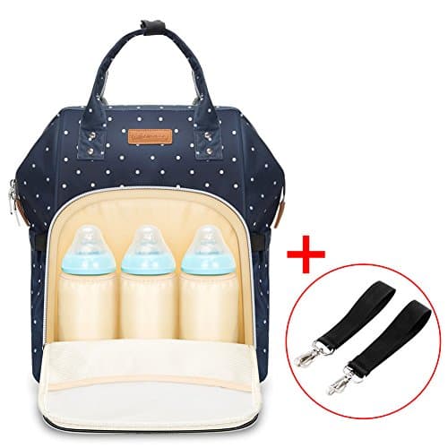 Changing Baby Nappy Bag Diaper Backpack, Large Capacity Multifunction Nappy Travel Stroller Rucksack Tote waterproof, Lightweight Stylish Durable with Bottle Insulated Pocket for Mommy and Dad, Blue