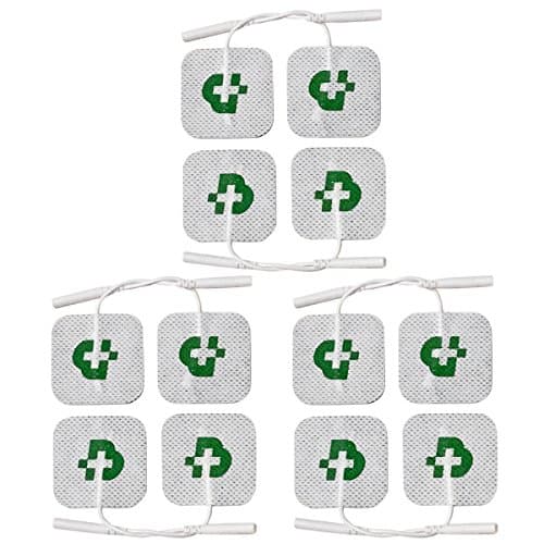 12 high quality electrodes mm. 50x50, universal, suitable for all brands of 2mm pin plugs, washable, do not need gel