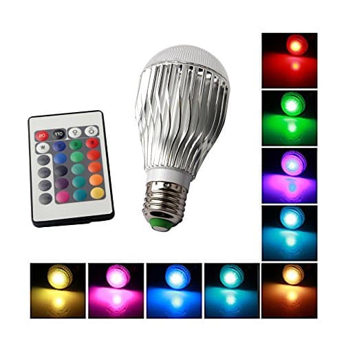 LiteXim E27 10W LED RGB Magic LED Lamp Light Bulb 16 Colors Changing Spotlight Dimmable Light Led Bulb + Remote Control for Parties,Bar,Coffee House