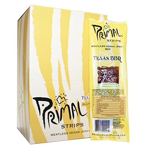 Primal Vegan Jerky | Soy - Texas Barbecue Jerky | 2 x 28g