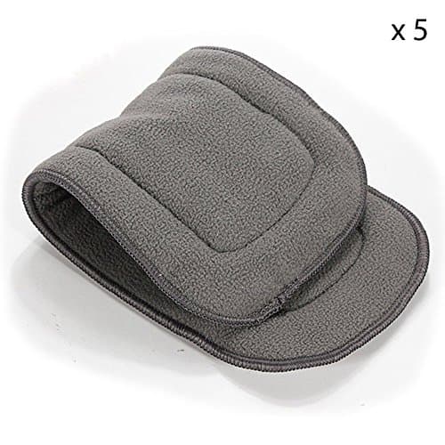 Set of 5 Bamboo Inserts for Washable Reusable Nappy (Bamboo Charcoal)