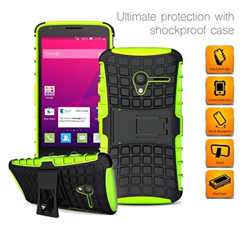 For OnePlus 5T (6.01" Screen) 2017 - MobiBax Prime Hard Silicone Strong Heavy Duty Shock Proof Dual Layer Armour Protective Case Cover with Built-in Stand in GREEN with STYLUS Touch Screen Pen